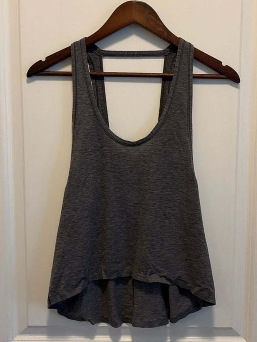 Lululemon Intended Tank Heathered Charcoal Grey Muscle Back